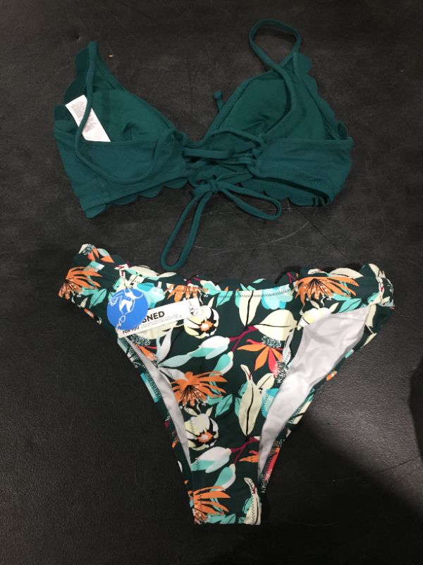 Photo 1 of Ailani Blue Halter Ruffle Bikini
