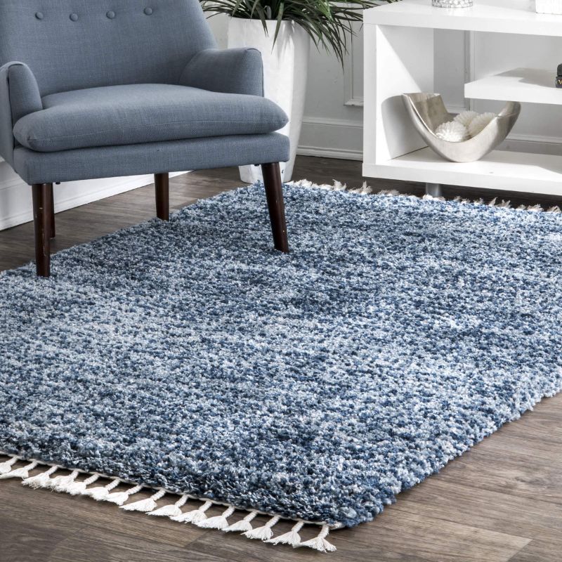 Photo 1 of Brooke Contemporary Soft Shag Tassel Area Rug 9'x12'