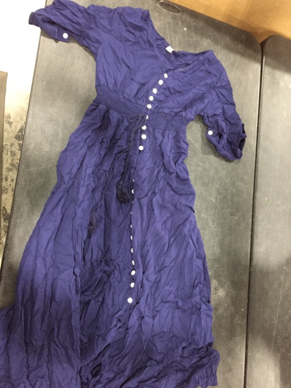 Photo 1 of Blue Button Up Dress Lg