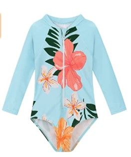 Photo 1 of Baby Girl Swimsuits Set Rash Guard Bathing Suits for Toddler Girls Kids Swimwear 3-4T