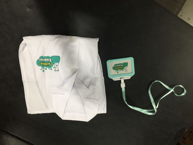 Photo 1 of Lab Coat for Kids Scientist Costume with Personalized ID Card for Science Projects and Experiments, No Goggles, Age 4-6 sm