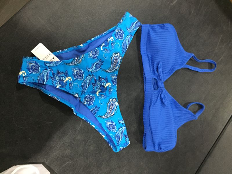 Photo 2 of Charlee Blue Paisley Knotted Bikini XXL