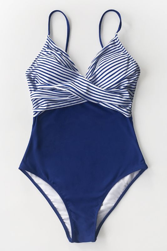Photo 1 of Blue And Stripe One Piece Swimsuit XL