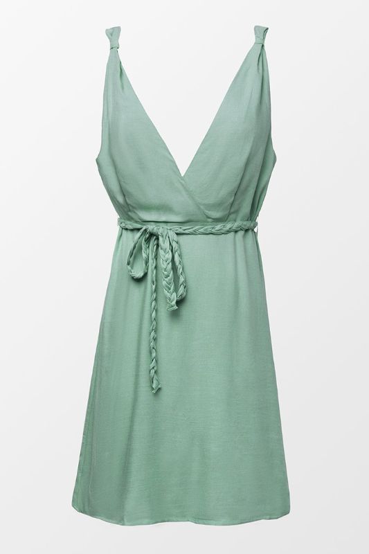 Photo 1 of Marianna Green Braided Belt Dress Lg