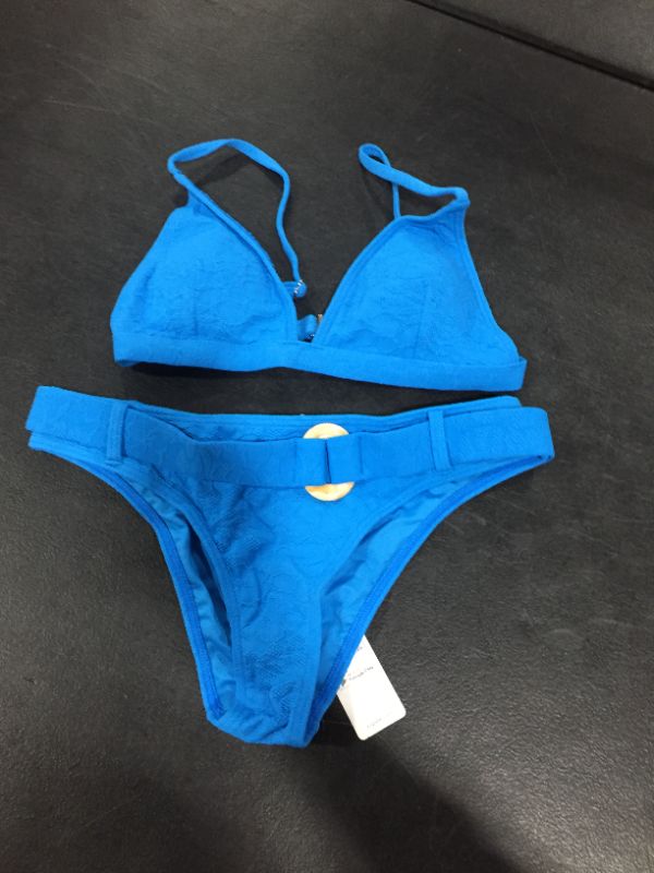 Photo 2 of Aisha Blue Triangle Belted Bikini Sm