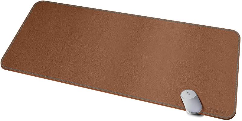 Photo 1 of CENNBIE  Extended Leather Gaming Mouse Pad/Mat, Large Office Writing Desk Computer Leather Mat Mousepad,Waterproof (Brown)
