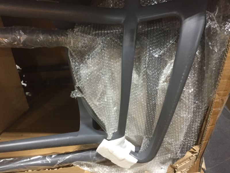 Photo 2 of Amazon Basics Dark Grey, Curved Back Dining Chair-Set of 2, Premium Plastic
