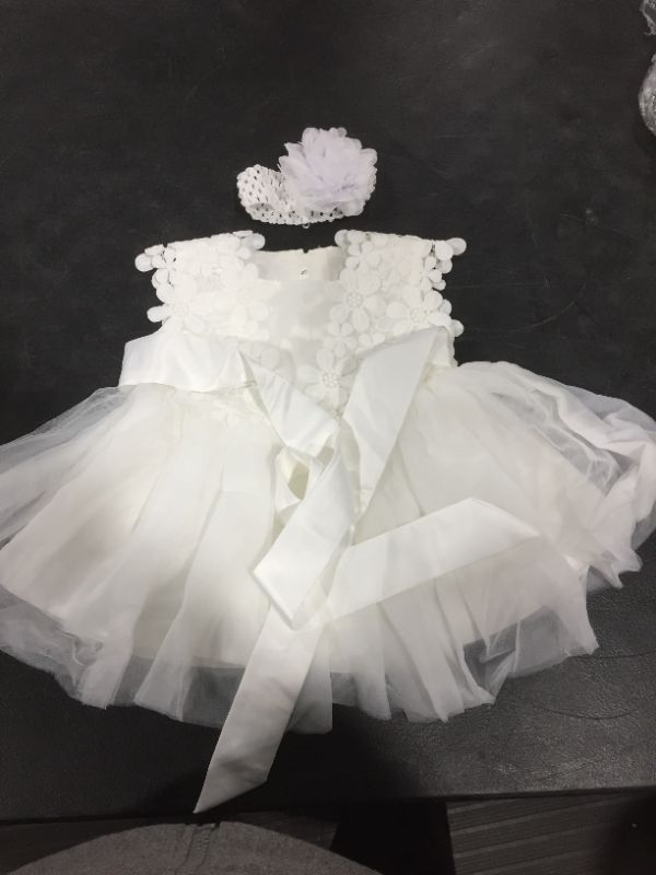 Photo 1 of INFANT GIRLS WHITE DRESS AND HEADBANDS
3MONS