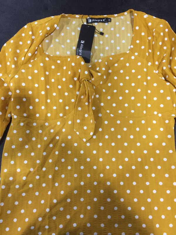 Photo 2 of ALLEGRA K YELLOW DOTTED SHIRT
SIZE S