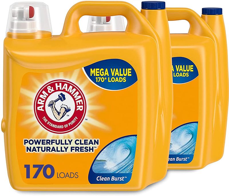 Photo 1 of Arm & Hammer Liquid Laundry Detergent, Clean Burst, 170 Loads, 255 Fl Oz (2 pack)
