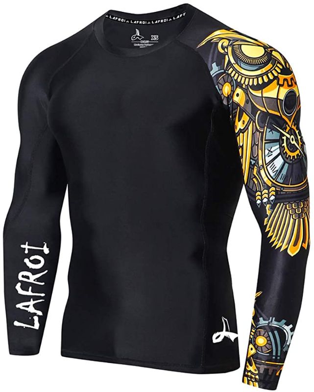 Photo 1 of LAFROI Men's Long Sleeve UPF 50+ Baselayer Skins Performance Fit Compression Rash Guard Lg