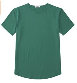 Photo 1 of Men's Bamboo T-Shirts Curved Hem Crew Neck Short Sleeve Slim Fit Plain Tees