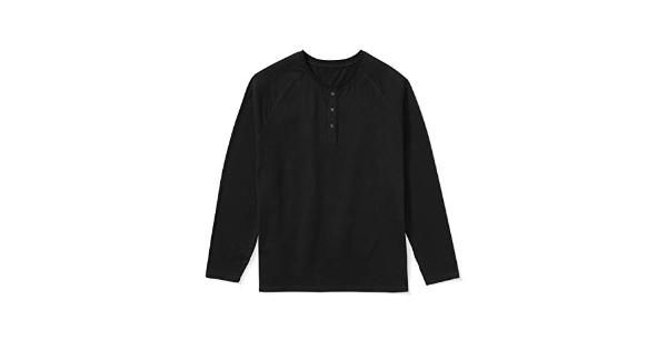 Photo 1 of Essentials Men's Big & Tall Long-Sleeve Henley Shirt Shirt, -Black, 3XLT
