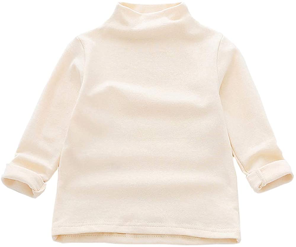 Photo 1 of MODNTOGA Kids Baby Girls Basic Solid Color Turtleneck T-Shirt Tops Long Sleeve Clothes Size 2-3T