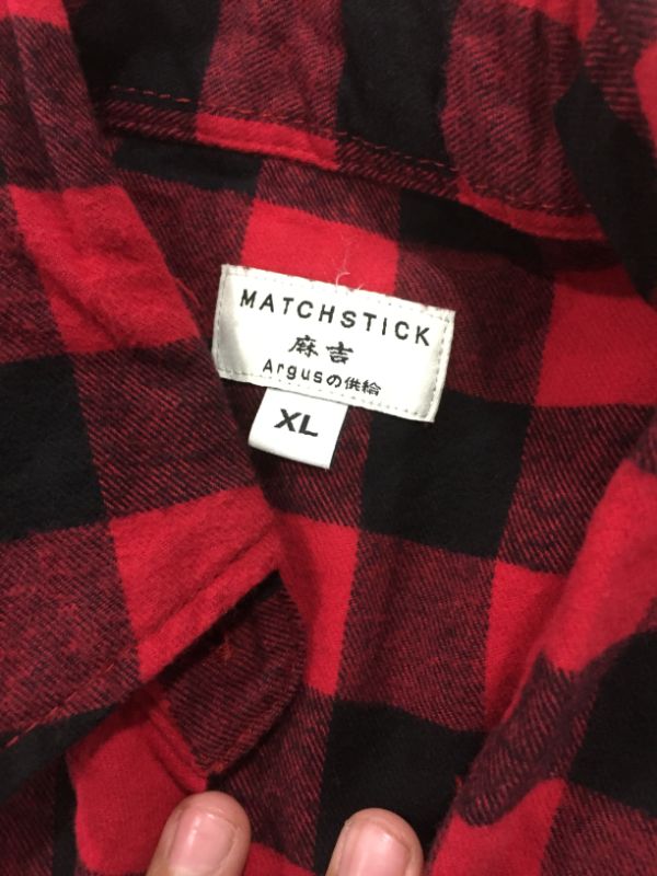 Photo 3 of MATCHSTICK Buffalo Check Long Line Flannel Size XL
