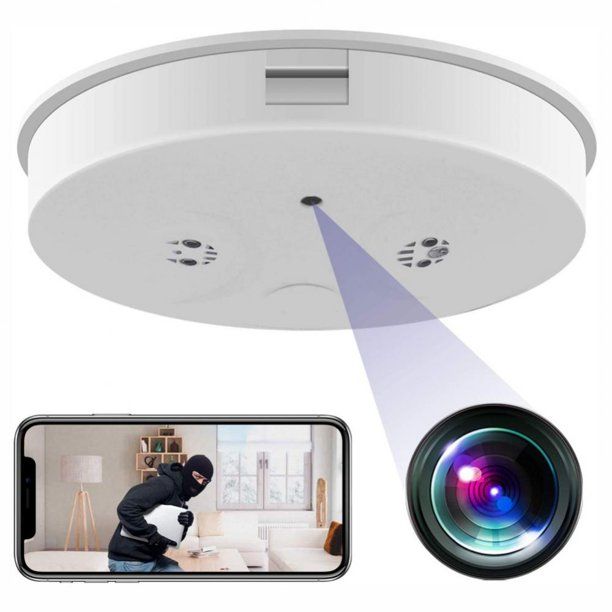 Photo 1 of Camera Smoke Detector Wireless Camera WiFi 1080P Nanny Cam Motion Detection Home Security Wall Mount Camera Remote Control Android IOS Free App PC View No Audio
