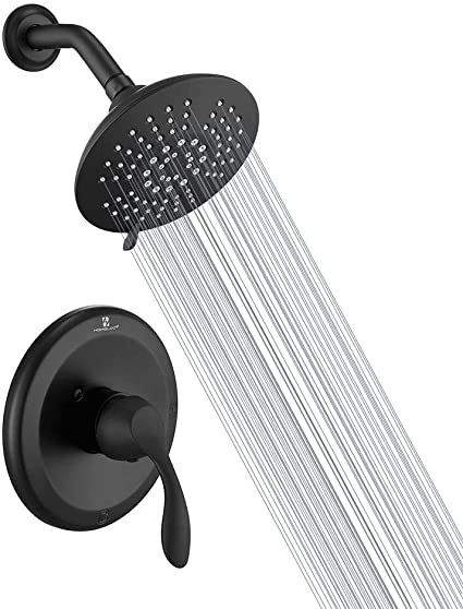 Photo 1 of HOMELODY Shower Faucet Set Matte Black, Shower Trim Kit With Valve,Shower Tub Kit 5-Spray Shower Head and Handle Set,Wall Mounted Shower System