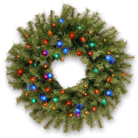Photo 1 of 24" B/O Pre-Lit LED Norwood Fir Artificial Christmas Wreath – Multi-Color Lights