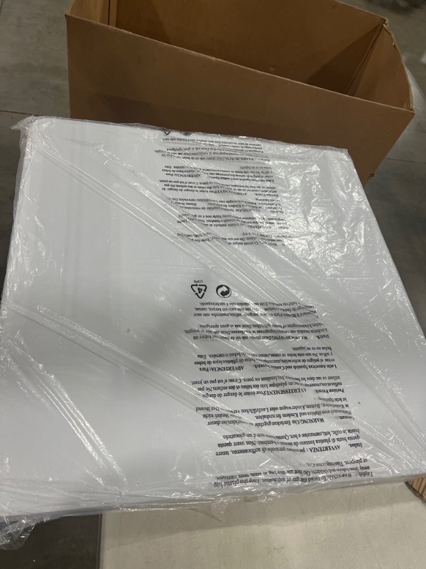 Photo 1 of Flash Furniture 33.75" Square Plastic Folding Table in Granite White