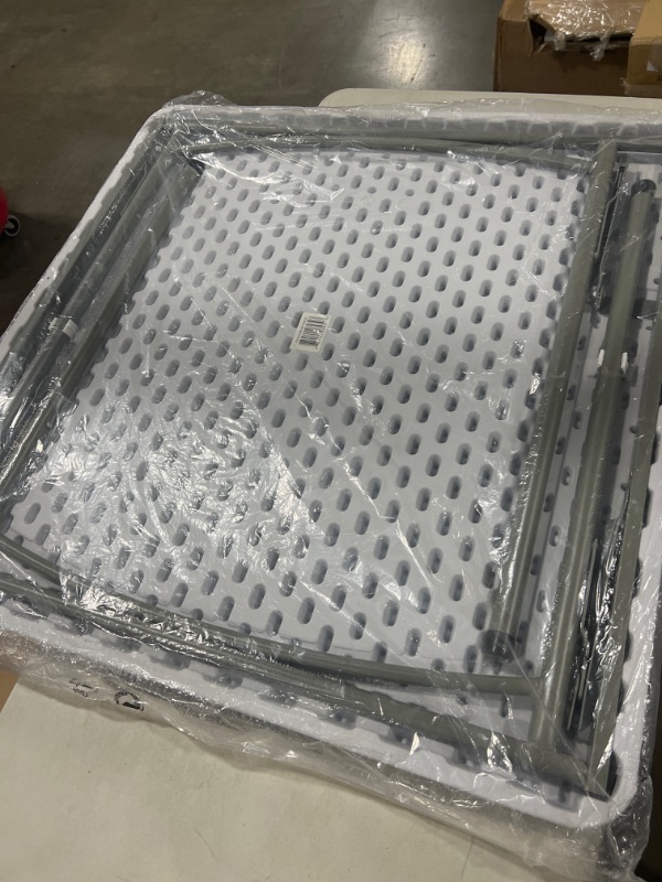 Photo 1 of Flash Furniture 33.75" Square Plastic Folding Table in Granite White