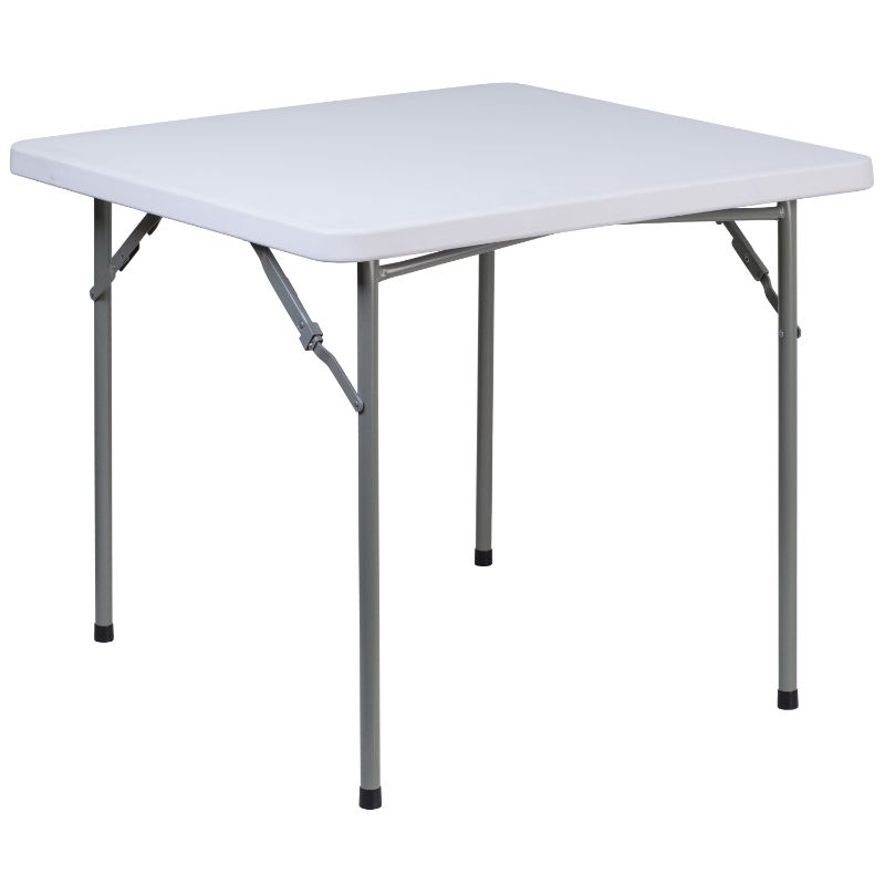 Photo 1 of Flash Furniture 33.75" Square Plastic Folding Table in Granite White