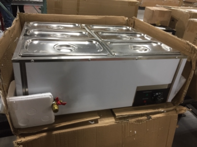 Photo 2 of  6-pan Bain Marie Food Warmer Table Steamer Safe 6 Lids Soup Station