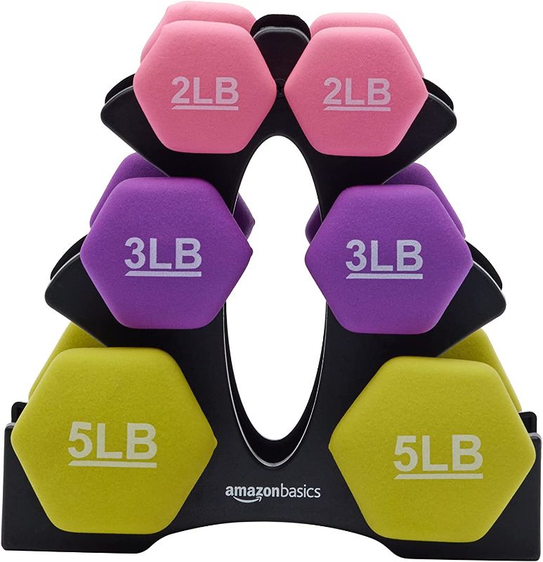 Photo 1 of Amazon Basics Neoprene Coated Dumbbell Hand Weight Set
