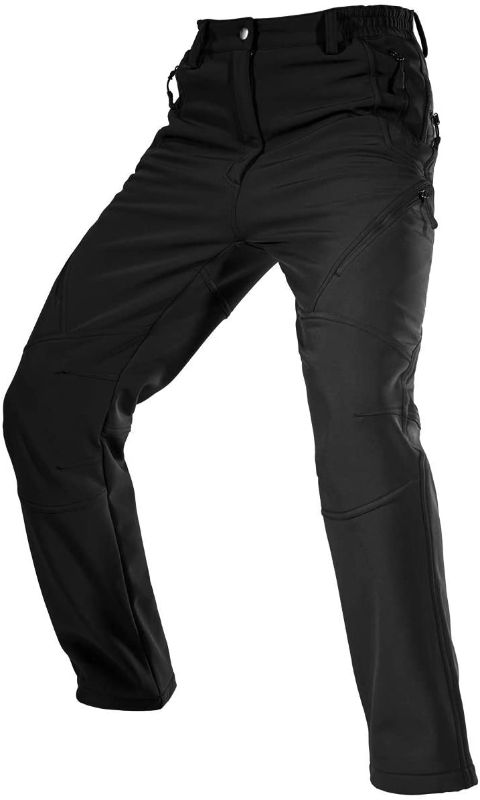 Photo 1 of FREE SOLDIER Men's Fleece Lined Outdoor Cargo Hiking Pants Water Repellent Softshell Snow Ski Pants with Zipper Pockets SIZE 34 X 30 