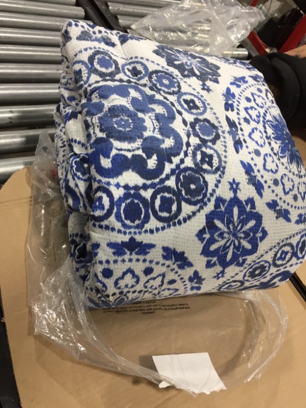 Photo 1 of AMAZON BASIC COMFORTER 90 X 90 BLUE WHITE FLOWER DESIGN 