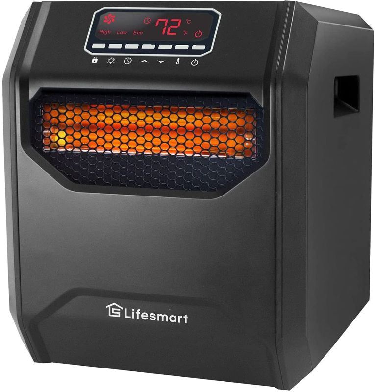 Photo 1 of LifeSmart HT1013 High Power 1,500 Watt 6 Quartz Element Infrared Large Room 3 Mode Programmable Space Heater w/ Remote and Digital Display
