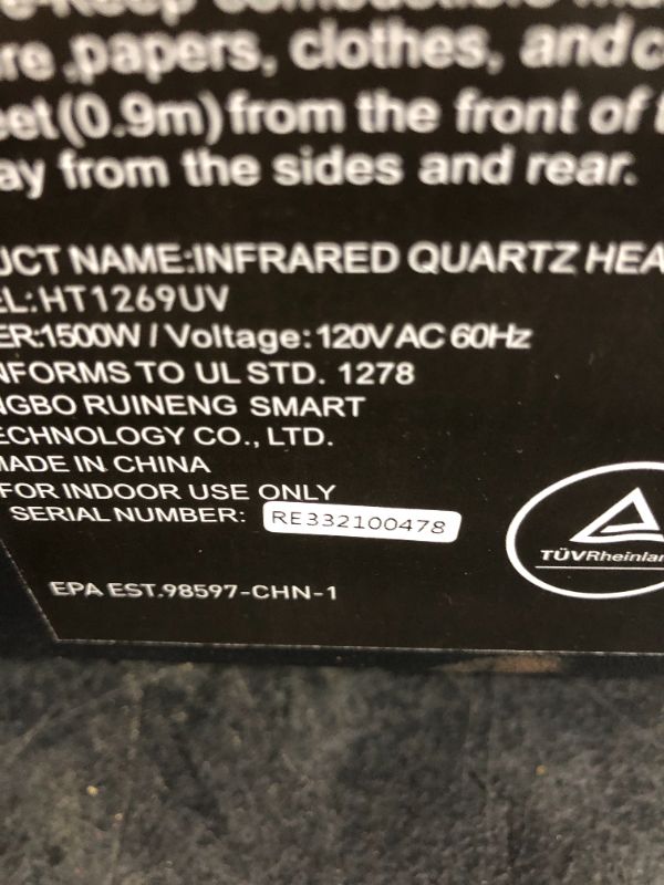 Photo 1 of LifeSmart HT1013 High Power 1,500 Watt 6 Quartz Element Infrared Large Room 3 Mode Programmable Space Heater w/ Remote and Digital Display
