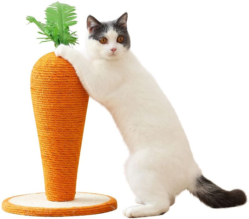 Photo 1 of Affenlaskan Cat Scratching Post Activity Cat Tree for Kittens Cat, Natural Sisal Carrot Cat Scratching for Indoor Cats
