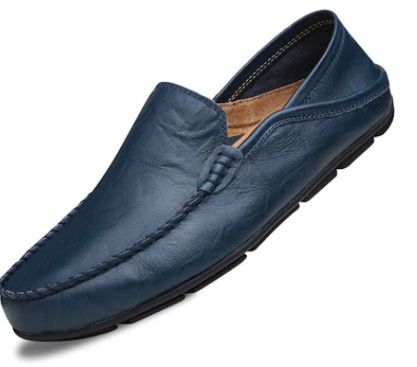 Photo 1 of Go Tour Men's Premium Genuine Leather Casual Slip on Loafers Breathable Driving Shoes Fashion Slipper size 9
