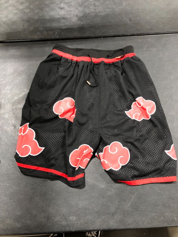 Photo 2 of ETN Cartoon Red Cloud Retro Black Red Men's Shorts size M