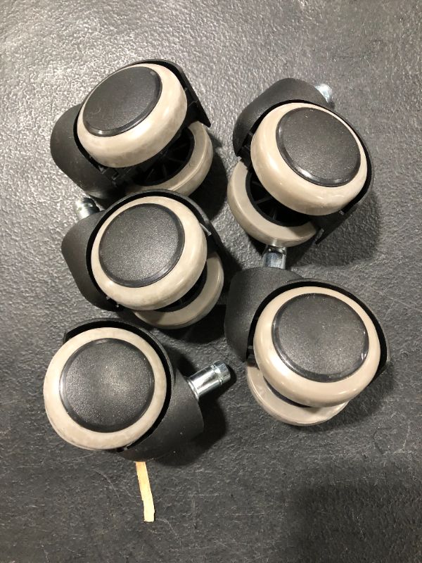 Photo 2 of 5 Packs PChero Office Chair Casters Wheels with Universal Standard Size 11mm Stem Diameter and 22mm Stem Length (0.43inch X 0.86inch), Support up to 550LBs Weight
