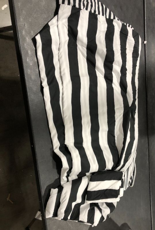 Photo 1 of NTBAY 3 Pieces Duvet Cover Set Black and White Stripe Printed Microfiber Reversible Design(Full/Queen, Stripe)
