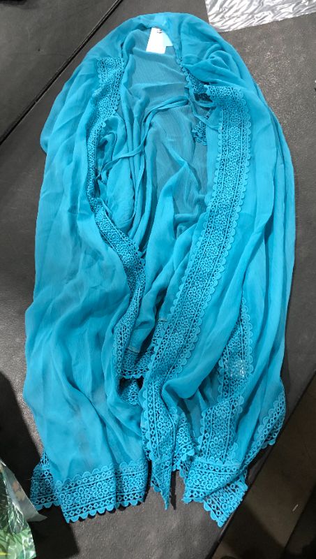 Photo 2 of Blue Crochet Trim Cover Up one size 
