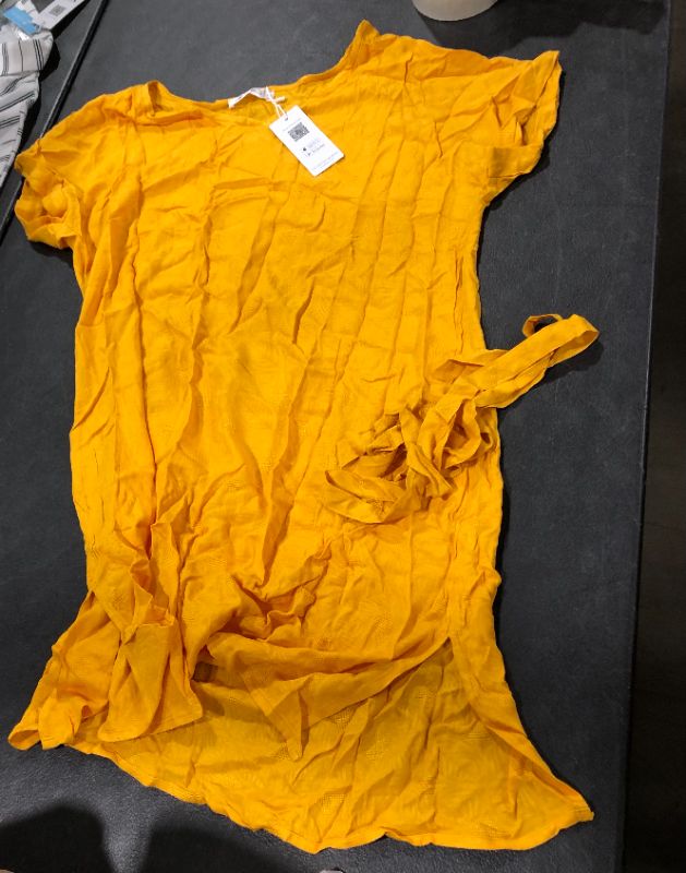 Photo 2 of Yellow V-Neck Side Slit Dress size s
