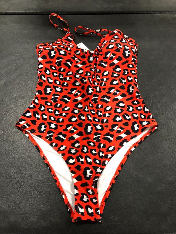 Photo 1 of Cupshe Red Leopard Print Bathing Suit 1 Piece 