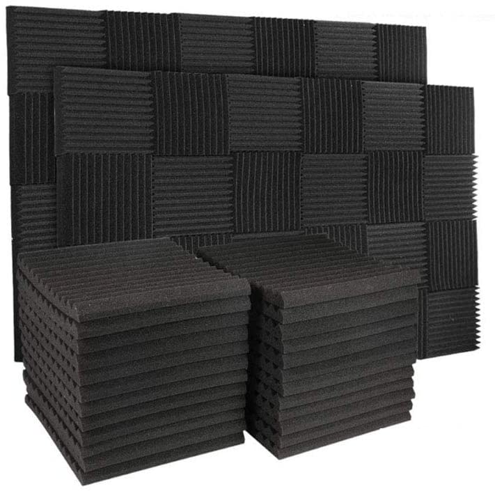 Photo 1 of 50 Pack Acoustic Panels Soundproof Studio Foam for Walls Sound Absorbing Panels Sound Insulation Panels Wedge for Home Studio Ceiling, 1" X 12" X 12", Black (50PCS Black)
