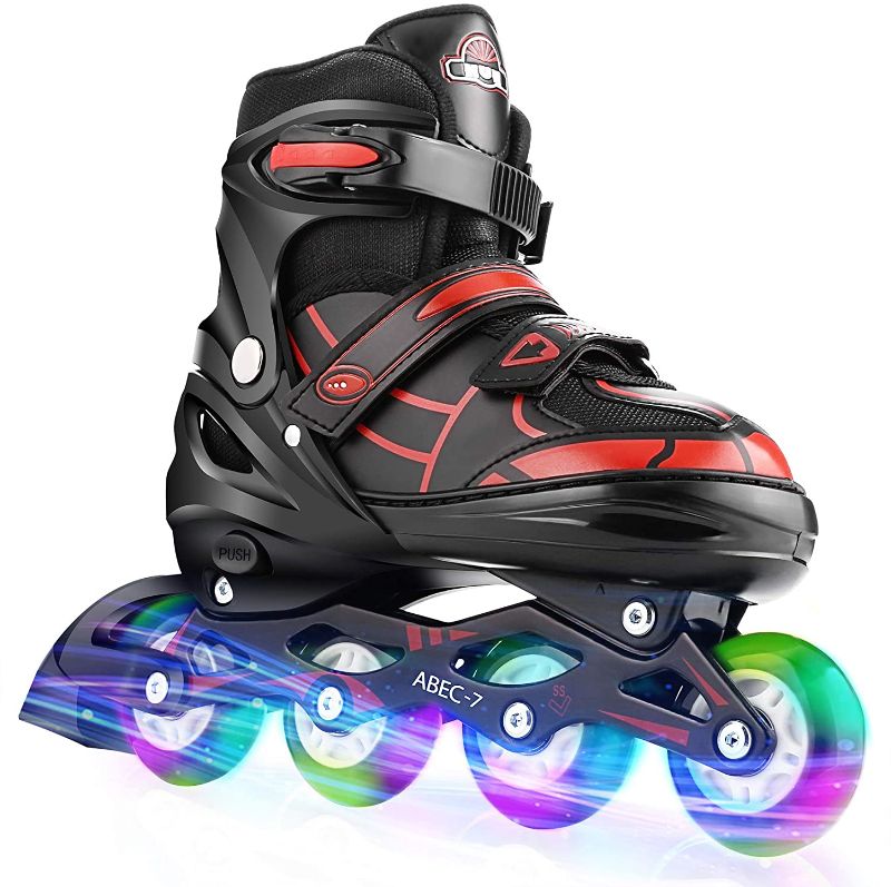 Photo 1 of Hikole Inline Skate for Girls Boys Kids and Adult Women Adjustable Blades Roller Skates with Light Up Wheels for Indoor Outdoor Youth in Line Skating ?for Beginners Children Teen Large 
