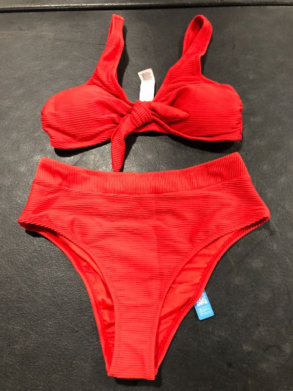 Photo 2 of Cupshe Ribbed Red Bowknot Bikini Medium
