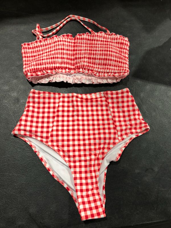 Photo 2 of Cupshe Red Gingham Smocked Bikini Medium
