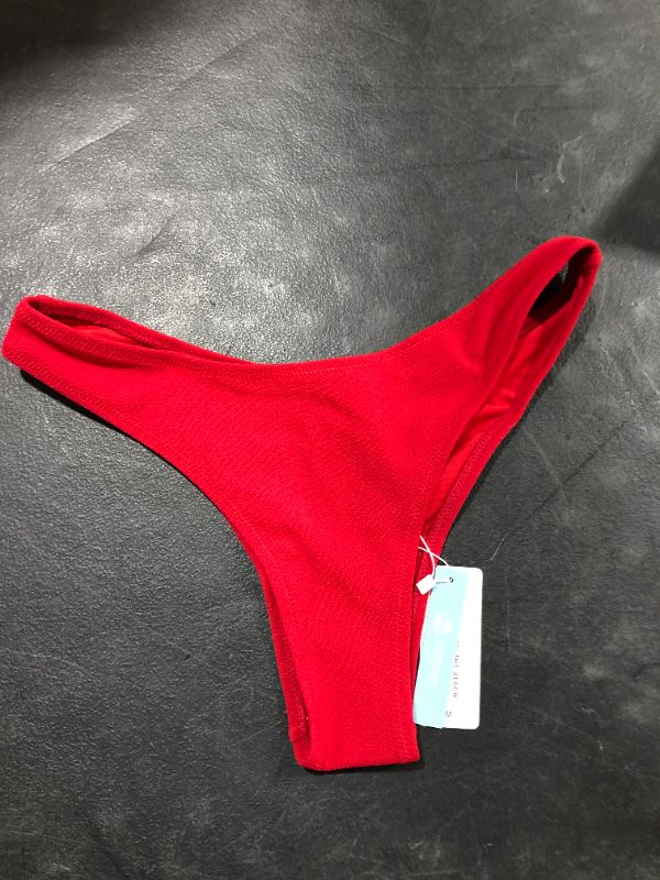 Photo 1 of Cupshe Kensley Red Low Waisted Bikini Bottom Medium
