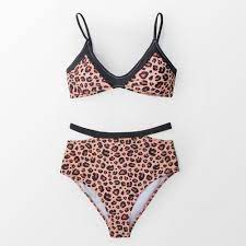 Photo 1 of CUPSHE Leopard Print High waisted Bikini Sets Medium 