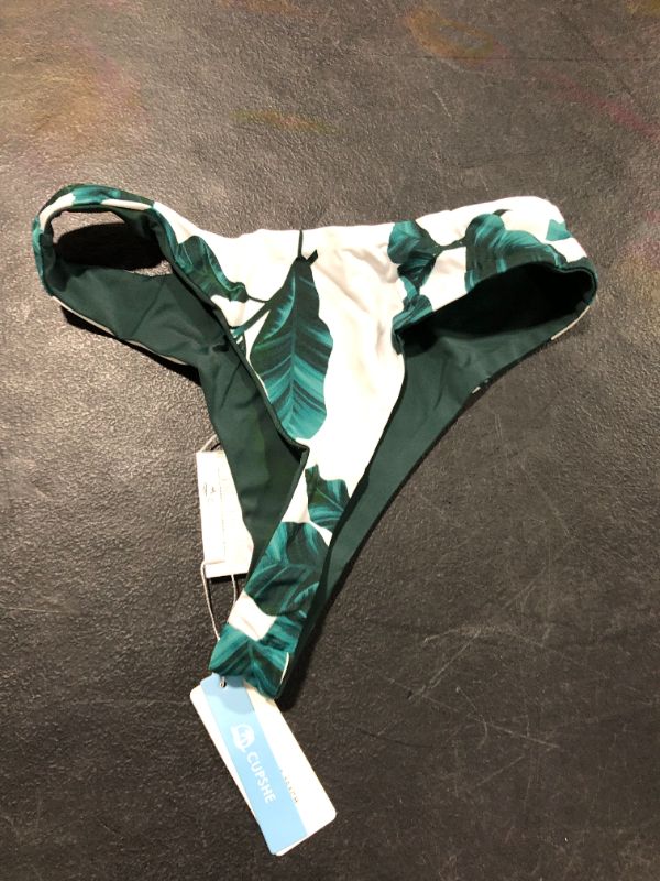 Photo 2 of Cupshe Leafy Reversible High Cut Bikini Bottom Small 
