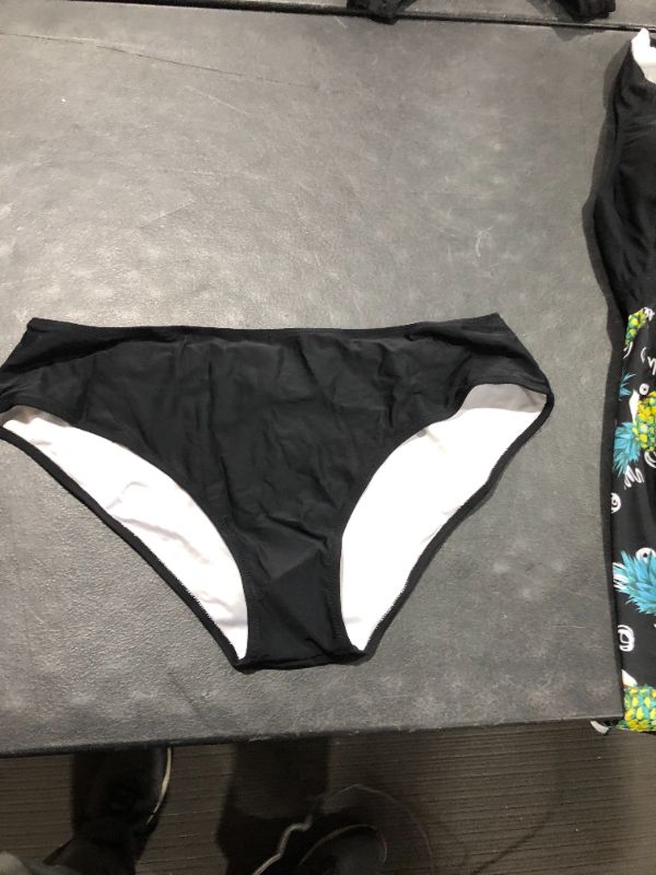 Photo 2 of 2 Piece Bikini Set Black with floral pattern 3XL