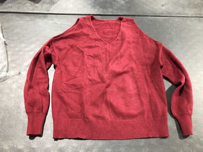 Photo 1 of Burgundy Wool Should Cut Out Sweater Large 