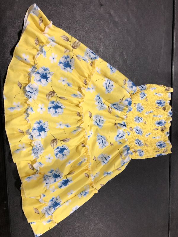 Photo 1 of Yellow with Floral Pattern Sleeveless Skirt Medium