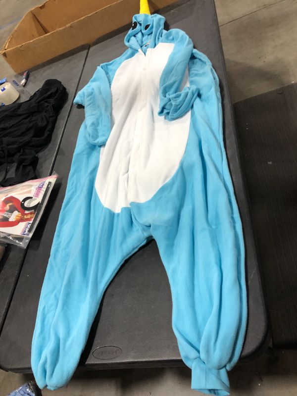 Photo 1 of Adult Narwhal Onesie Animal Pajamas-Plush One Piece Halloween Cosplay Costume
